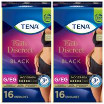 Kit 2 Fraldas Adulto Tena Pants Discreet Black G/Eg 8 Unidades cada