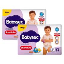 Kit 2 Fraldas Babysec Shortinho Pants Galinha Pintadinha Premium G com 24 unidades