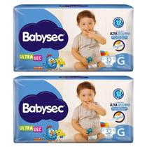 KIT 2 Fraldas BabySec Ultra Mega Tamanho G 32 Unidades KIT 2 Fraldas BabySec Ultra Mega Tamanho G 32 Unidades