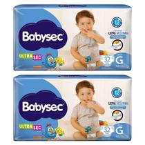 KIT 2 Fraldas BabySec Ultra Mega Tamanho G 32 Unidades