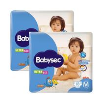 Kit 2 Fraldas Babysec Ultrasec Jumbinho Galinha Pintadinha M com 18 unidades