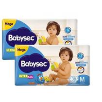 Kit 2 Fraldas Babysec Ultrasec Mega Galinha Pintadinha M com 38 unidades Kit 2 Fraldas Babysec Ultrasec Mega Galinha Pintadinha M com 38 unidades