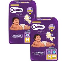 Kit 2 Fraldas Descartáveis Cremer Magic Care Hiper M 68 Tiras