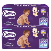 Kit 2 Fraldas Descartáveis Cremer Magic Care Hiper XXG 40 Tiras Kit 2 Fraldas Descartáveis Cremer Magic Care Hiper XXG 40 Tiras