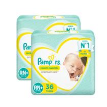 Kit 2 Fraldas Descartáveis Pampers Recém-Nascido Tamanho RN+ 36 Unidades cada Kit 2 Fraldas Descartáveis Pampers Recém-Nascido Tamanho RN+ 36 Unidades cada