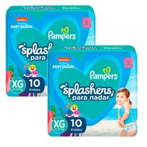 Kit 2 Fraldas Descartáveis Pampers Splashers Piscina XG 10 Unidades