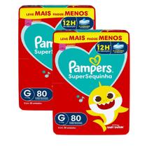 Kit 2 Fraldas Descartáveis Pampers Supersequinha Jumbo G - 160 Tiras Kit 2 Fraldas Descartáveis Pampers Supersequinha Jumbo G - 160 Tiras