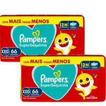 Kit 2 Fraldas Descartáveis Pampers Supersequinha Jumbo XXG - 132 Tiras Kit 2 Fraldas Descartáveis Pampers Supersequinha Jumbo XXG - 132 Tiras