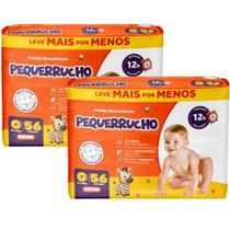 Kit 2 Fraldas Descartáveis Pequerrucho Hiper Todos Os Tamannhos