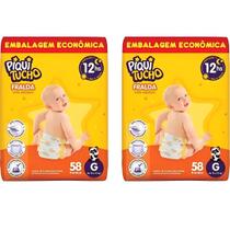 Kit 2 Fraldas Descartáveis Piquitucho Hiper - Todos Os Taman Kit 2 Fraldas Descartáveis Piquitucho Hiper - Todos Os Taman