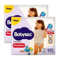 Kit 2 Fraldas Descartável Babysec Shortinho Mega XXG - 40 Tiras