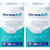KIT 2 Fraldas Descartável Para Adulto Dermadult Incontinência Severa