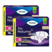 Kit 2 Fraldas Geriátrica Slip Noturna Tamanho G Com 16 Unidades cada