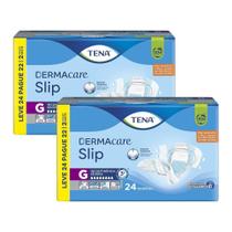 Kit 2 Fraldas Geriátricas Tena Slip Dermacare G 24un