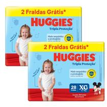 Kit 2 Fraldas Huggies Tripla Proteção Meguinha XG - 56 Tiras Kit 2 Fraldas Huggies Tripla Proteção Meguinha XG - 56 Tiras