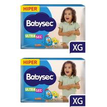 KIT 2 Fraldas Infantil Babysec Hiper Tamanho XG