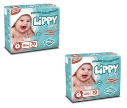 Kit 2 Fraldas Infantis Lippy Baby Pacote Econômico G - 70 Tiras Kit 2 Fraldas Infantis Lippy Baby Pacote Econômico G - 70 Tiras