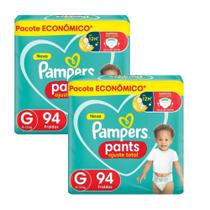 Kit 2 Fraldas Pampers Confort Pants Ajuste Total Max G 94 Unidades