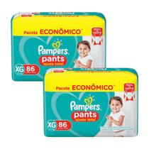 Kit 2 Fraldas Pampers Confort Pants Ajuste Total Max Xg 86 Unidades