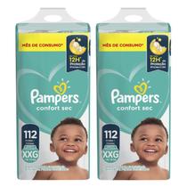 Kit 2 FRALDAS PAMPERS CONFORT SEC XXG 112