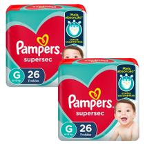 Kit 2 Fraldas Pampers Supersec G 26 Unidades
