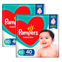 Kit 2 Fraldas Pampers Supersec Hiper XG - 40 Tiras