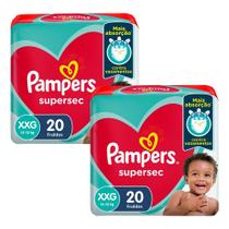 Kit 2 Fraldas Pampers Supersec XXG 20 Unidades