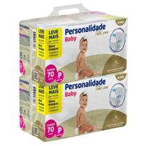 Kit 2 Fraldas Personalidade Baby Total Care Bag Tam P - Total 140 Unidades