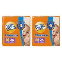 KIT 2 Fraldas Pom Pom Clássica Jumbo Todos os Tamanhos