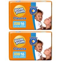KIT 2 Fraldas Pom Pom Clássica Jumbo Todos os Tamanhos KIT 2 Fraldas Pom Pom Clássica Jumbo Todos os Tamanhos