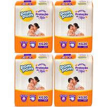 KIT 2 Fraldas Pom pom Derma Protek Jumbo Tamanho XG 20 unidades
