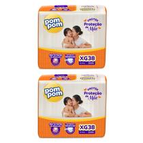 KIT 2 Fraldas Pom Pom Derma Protek Mega Todos os Tamanhos