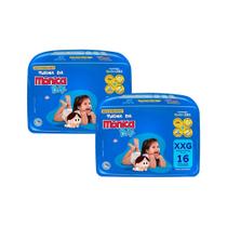 Kit 2 Fraldas Turma da Mônica Baby Jumbo XXG com 16un cada Kit 2 Fraldas Turma da Mônica Baby Jumbo XXG com 16un cada
