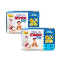 Kit 2 Fraldas Turma da Mônica Baby Mega G com 44un cada