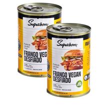 kit 2 Frango Desfiado Vegano Vegetal Superbom Lata 370g