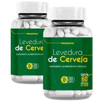 Kit 2 Frasco Levedura de Cerveja Suplemento Alimentar Natural 100% Puro Pó Original Premium Green 120 Cápsulas Natunéctar