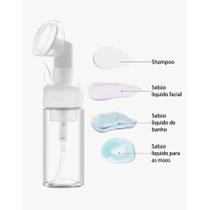 Kit 2 frasco pump limpeza facial com escova de silicone clássico 2 em 1