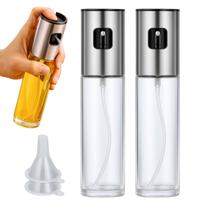 Kit 2 Frasco Spray Pulverizador Borrifador Para Azeite e Vinagre 100ml Vidro e Inox Cozinha Uny Home