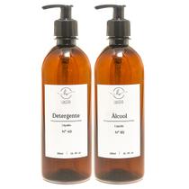 Kit 2 Frascos Âmbar Minimalista Decorativo Luxo Recipiente