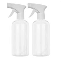 Kit 2 Frascos Borrifador Spray Plástico Pulverizador 500ml com Válvula Multiuso Transparente