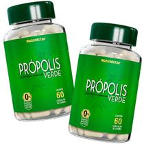 Kit 2 Frascos Extrato Própolis Verde Suplemento Alimentar Natural 100% Puro 120 Cápsulas Green Seco Original Vitamina Encapsulado Premium