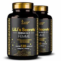 Kit 2 Frascos LiLis Secrets Ômega 369 Femme 120 Cápsulas Softgel 1400mg Alisson Nutrition