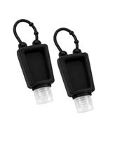 Kit 2 Frascos Portáteis Com Alça Para Bolsa E Chaveiro Cor:Preto