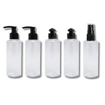 Kit 2 Frascos Push 2 Pump 1 Spray 100ml Viagem Creme Shampoo