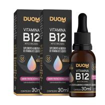 Kit 2 Frascos Vitamina B12 em Gotas 30ml Sabor Frutas Vermelhas Duom