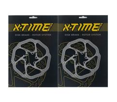 Kit 2 Freio a Disco Rotor 160/160mm Bicicleta Aro 20,24,26,27,5,29 Mtb X-time