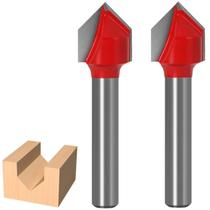 Kit 2 Fresa Angular Vbit 90 Graus 12 X 6Mm Corte V Acm Mdf Kit 2 Fresa Angular Vbit 90 Graus 12 X 6Mm Corte V Acm Mdf