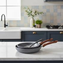 Kit 2 Frigideira Antiaderente Cerâmica Espátula Para Fogão Elétrico Indução Gás Cerâmico