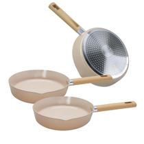 Kit 2 Frigideira Antiaderente Indução Cerâmica Chicago Rosa Pastel