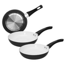 Kit 2 Frigideiras Alumínio De Revestimento Cerâmico Antiaderente Não Gruda 18cm